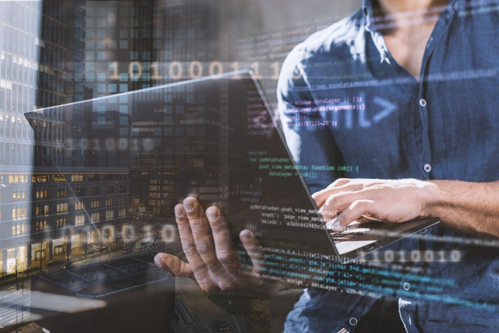 html css collage concept with person